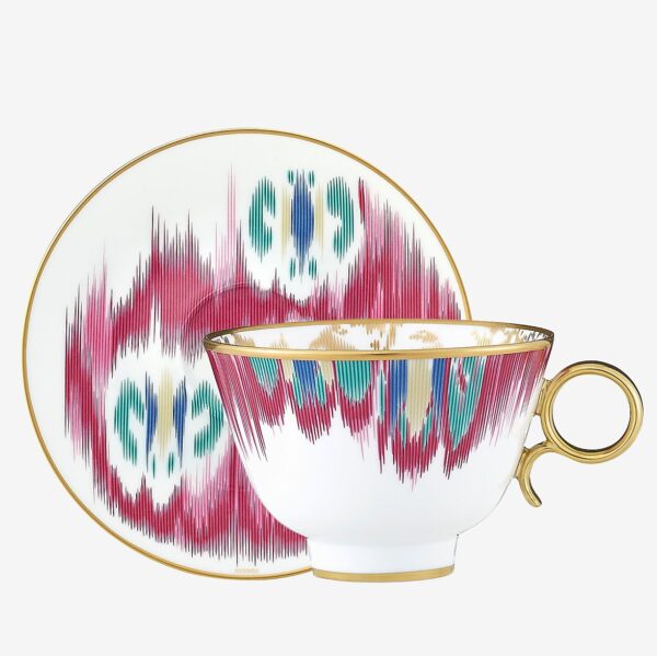 voyage en ikat tazza te con piatto